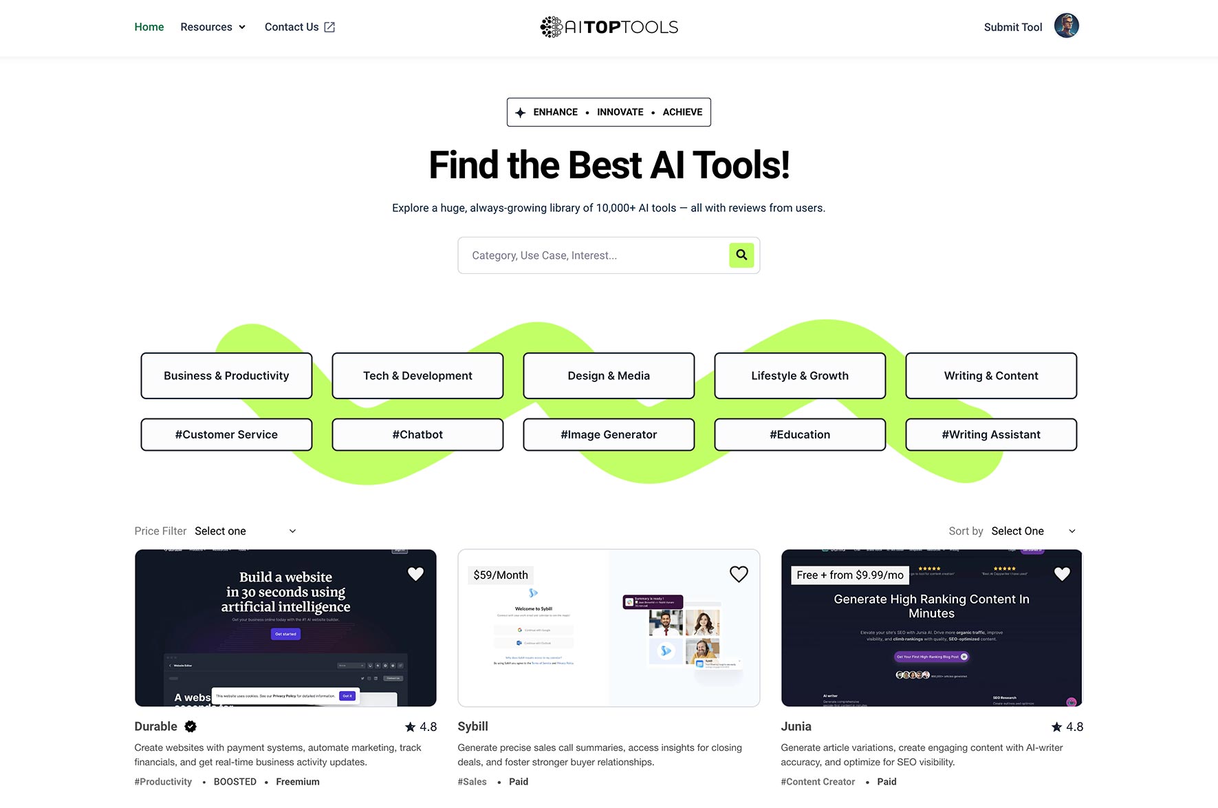 AITopTools - AI Tools Directory & Review Site