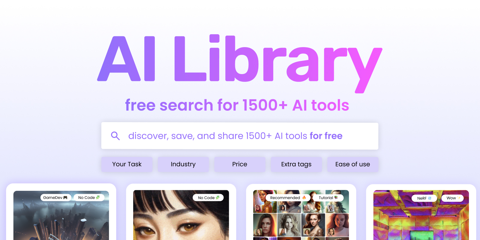 Library of AI tools for creators