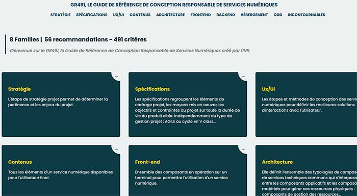 GR491, Le Guide de Référence de Conception Responsable de Services Numériques | INR