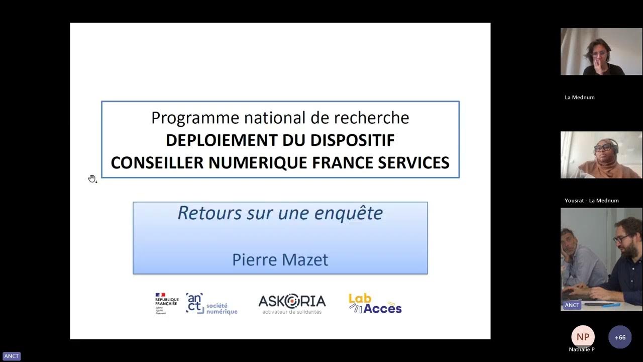 Restitution des études portant sur le déploiement et l’impact du dispositif Conseiller numérique