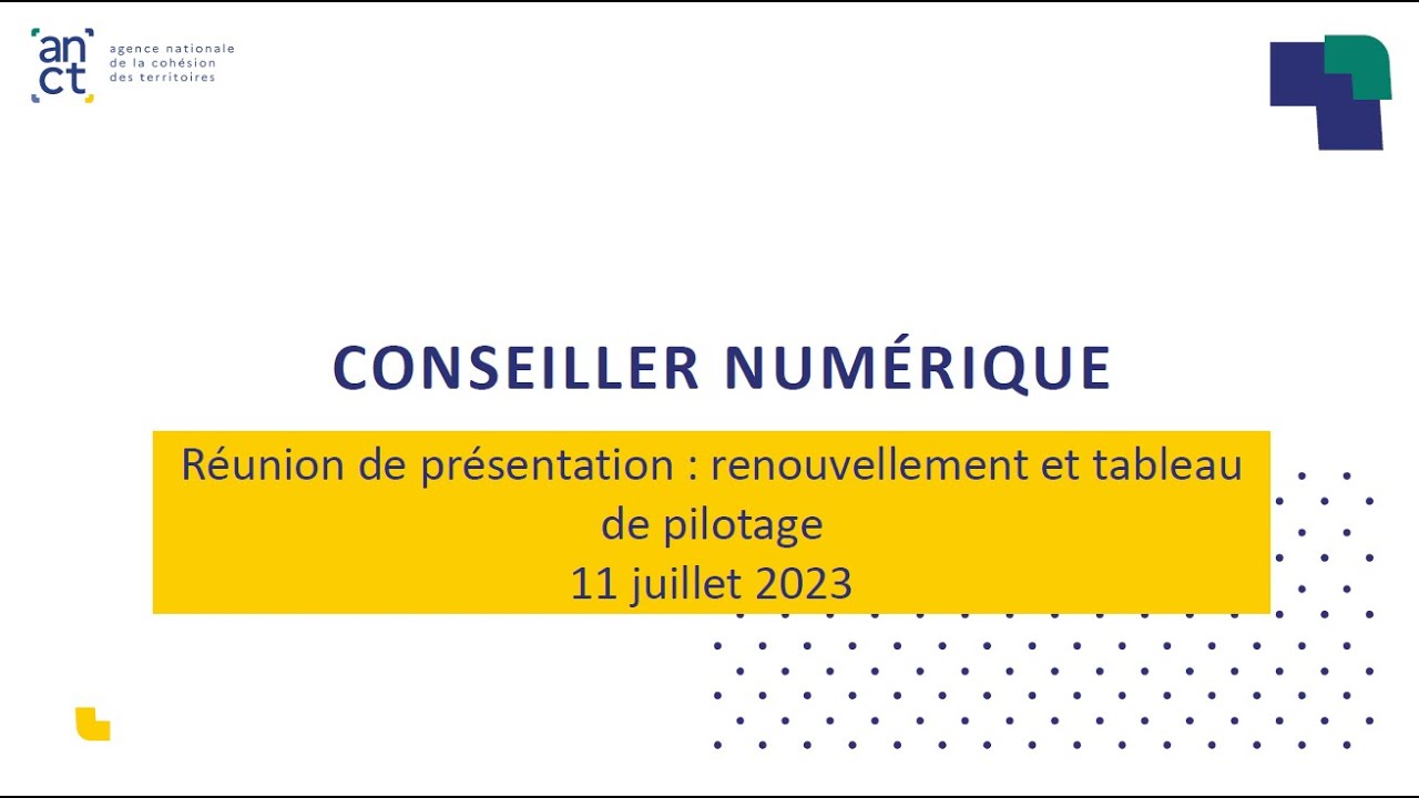 Webinaire de présentation des nouveautés et du tableau de pilotage