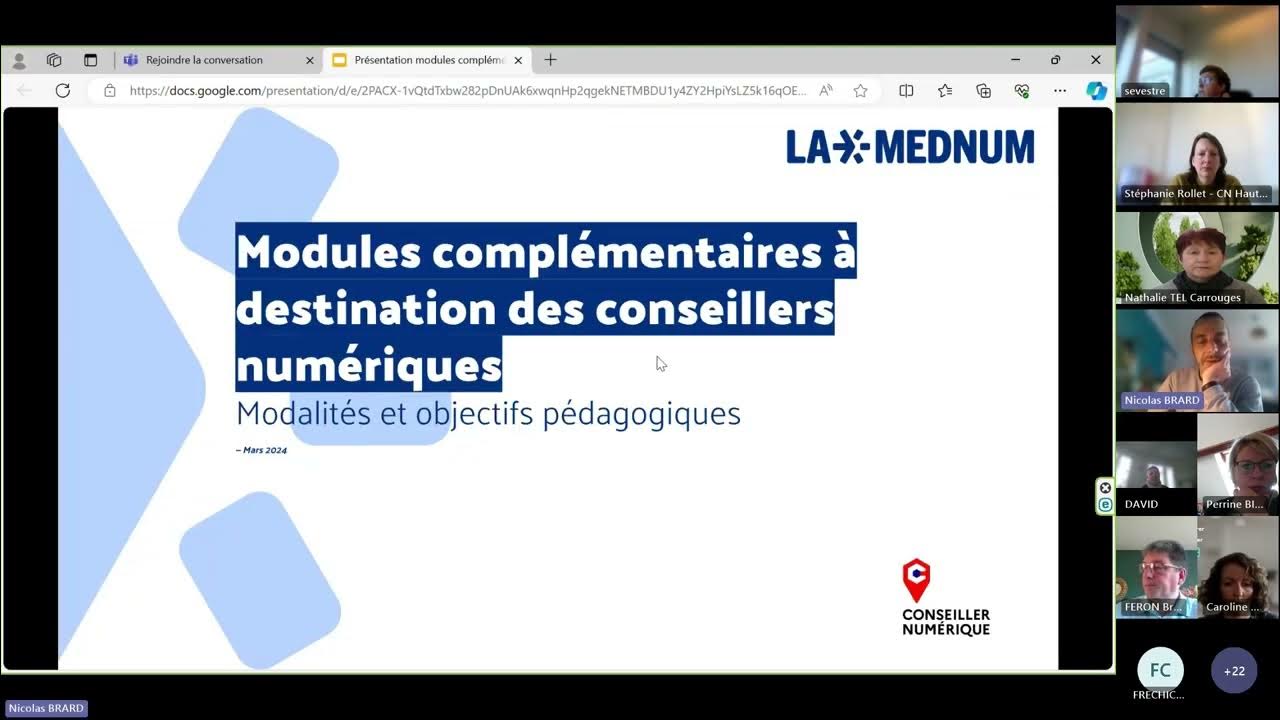 Hub NUMI / Webinaire formation modules complémentaires conseillers numériques