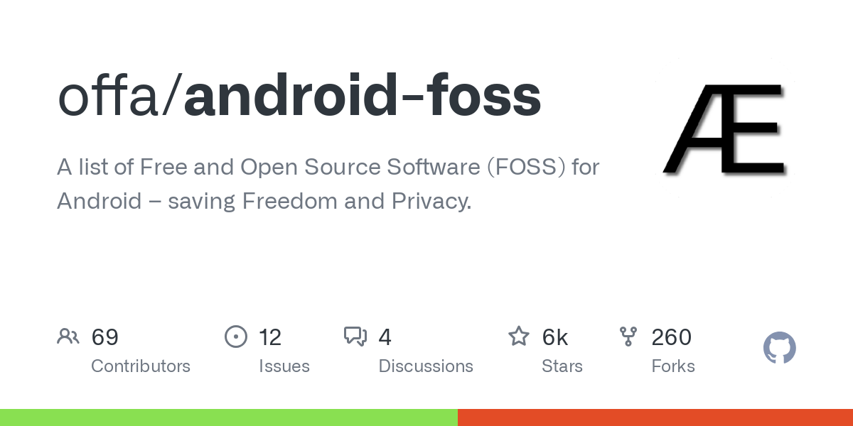 GitHub - offa/android-foss: A list of Free and Open Source Software (FOSS) for Android – saving Freedom and Privacy.