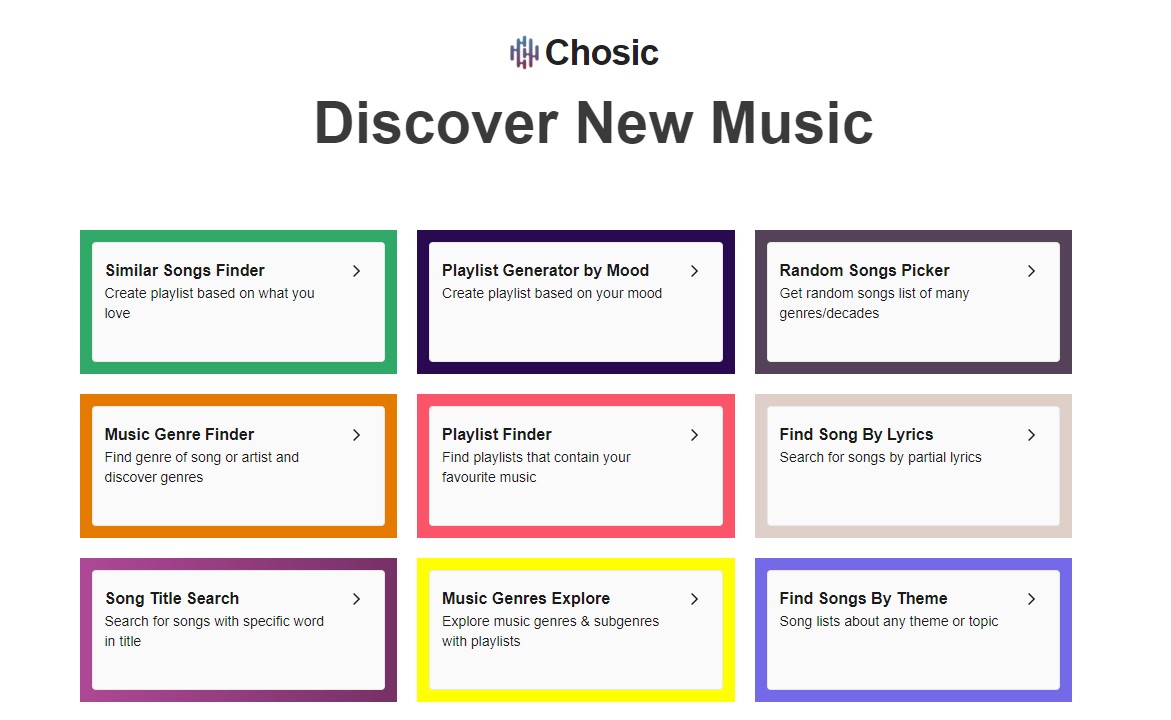 Discover New Music - Chosic